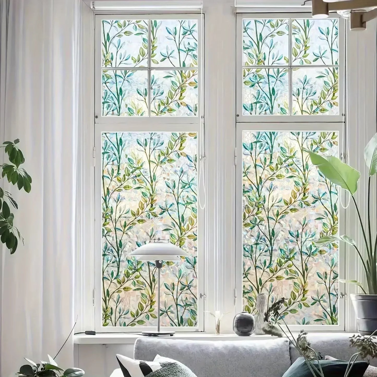 Colorful Crescent Geometric Privacy Window Film – Static Cling