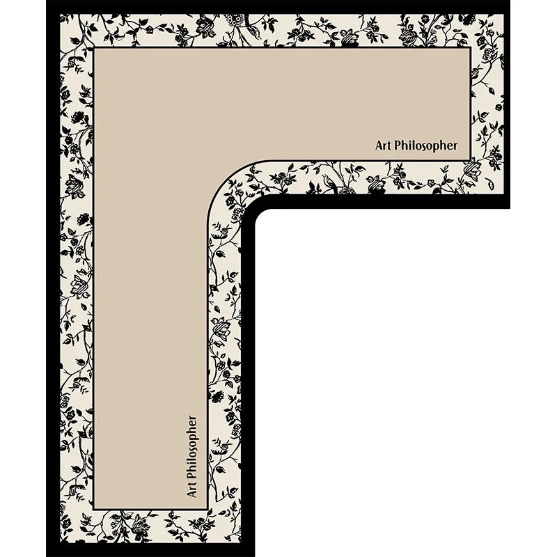 L-Shaped Kitchen Mat | Anti-Slip Crystal Velvet Area Rug