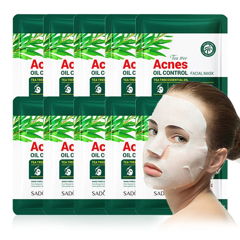 SADOER Tea Tree Acne Face Mask – Oil Control & Moisturizing