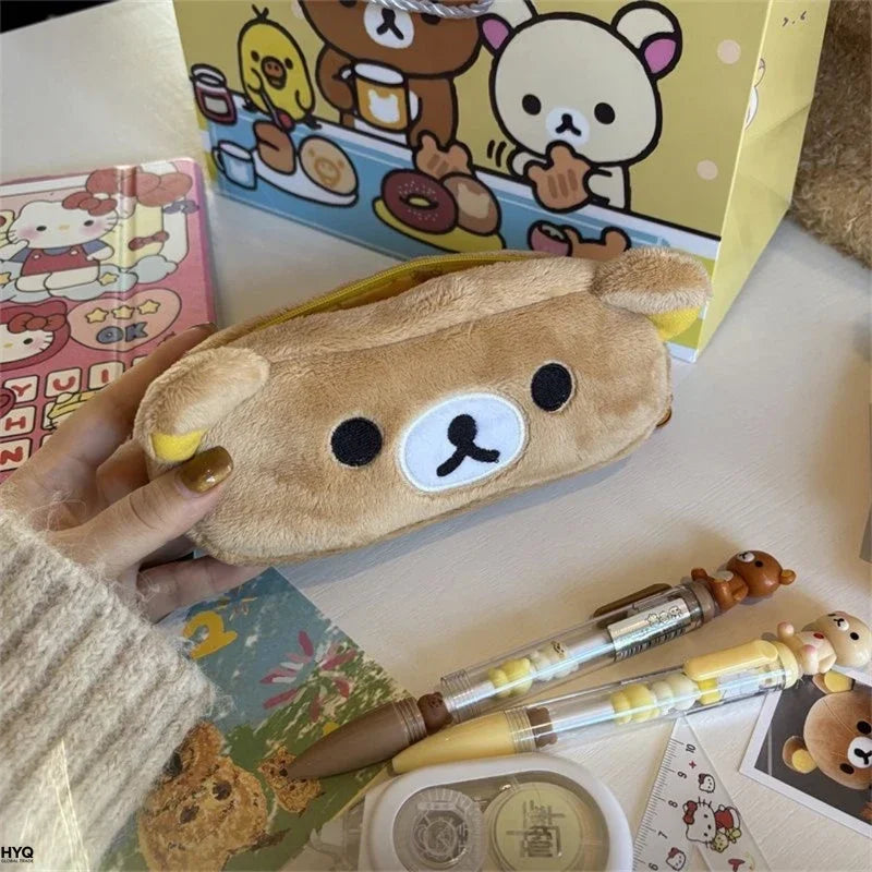 Kawaii Rilakkuma Pencil Cases Kids Girls Cute Cartoon Bear Pouch