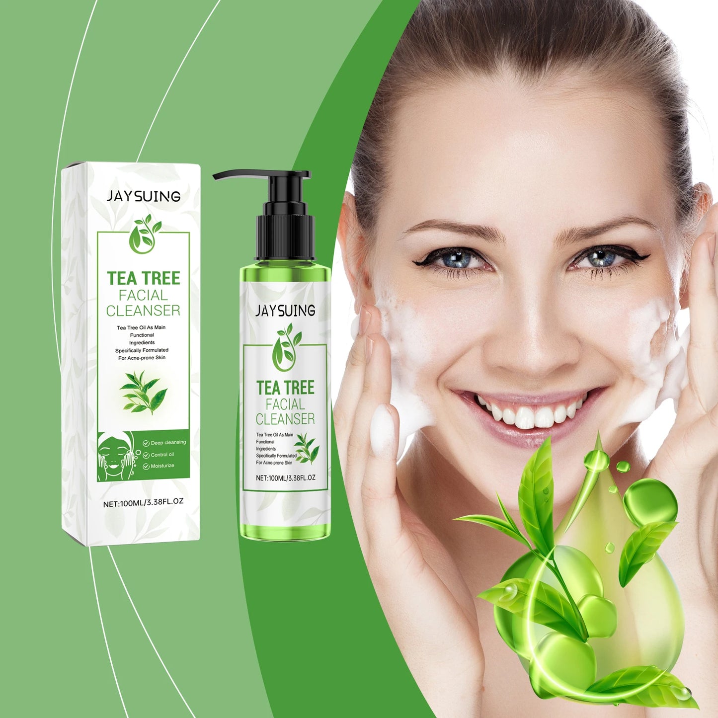 Tea Tree Cleansing Gel Exfoliation Remove Facial Dirt Preventing Blackheads Relieve Skin Sensitivity Moisturizing Face Cleanser Peaceful Pleasures Health and Wellness