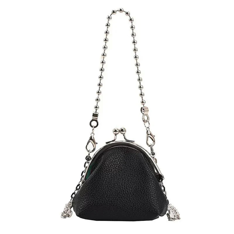 Women's Mini Chain Crossbody Bag – PU Leather Evening Shoulder Bag