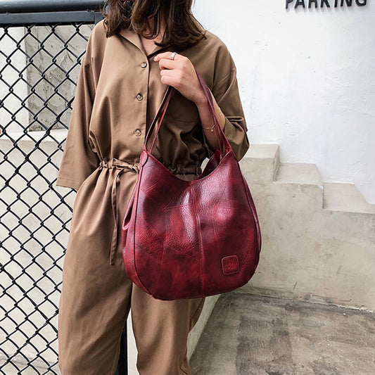 Women Casual Tote Bags Satchel Handbags Retro Large Capacity PU Leather Shoulder Bag for Casual School and Work Use Peaceful Pleasures Health and Wellness