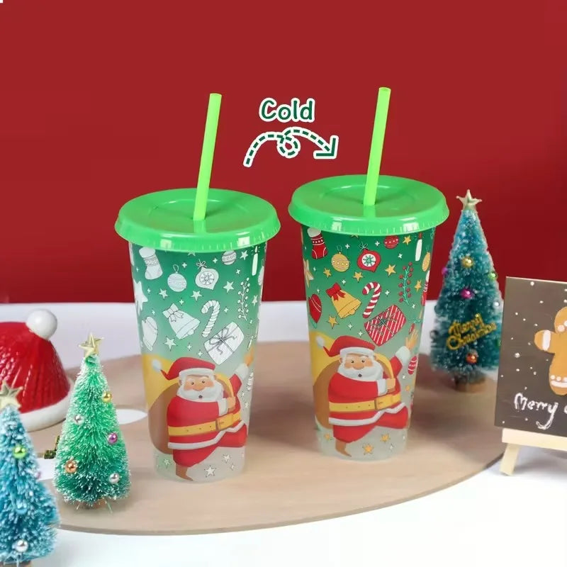 Christmas Color Changing Straw Cup | Santa Design 800ml