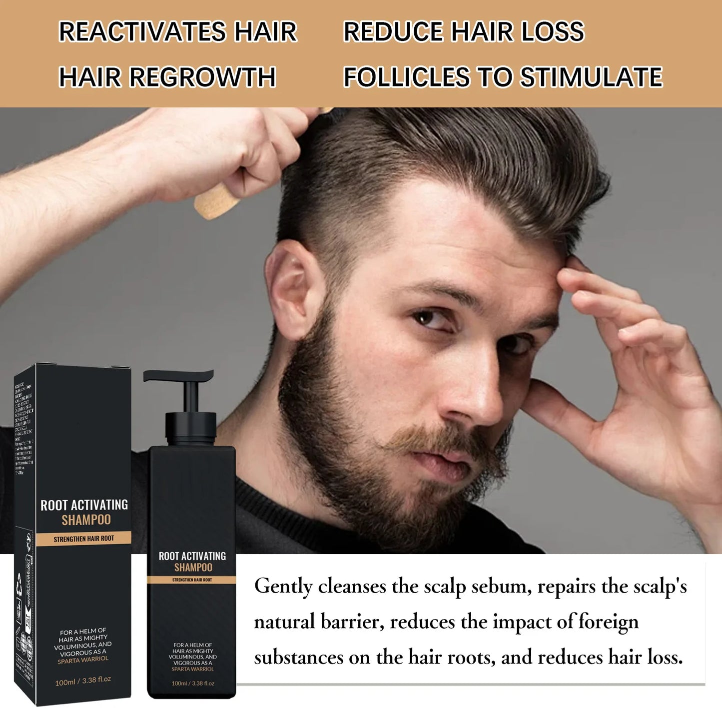 Root Activator Shampoo Anti Hair Loss Hair Regrowth Fluffy Dandruff Control Smoothing Nourishing Strengthens Roots Hair Shampoo Peaceful Pleasures Health and Wellness