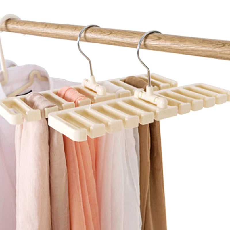 Multi-functional Tie Belt Hanger Wardrobe Closet Belts Scarf Hanging Organizer Rotating 10 Card Slots Storage Holder Rack Hook Peaceful Pleasures Health and Wellness