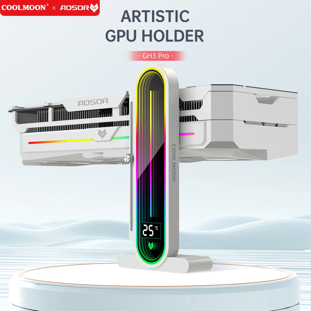 Graphics Card GPU Brace 5V 3Pin ARGB Adjustable Video Card Bracket Stand GPU Support Bracket GPU Water Cooling Kit Support Stand Peaceful Pleasures Health and Wellness