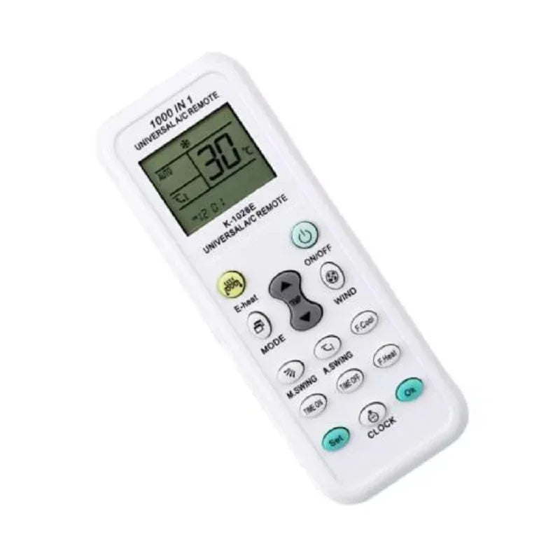 Air Conditioning Universal Remote Control One Click Settings For All Mainstream Brands Without Code LCD Display 1000 In 1 Peaceful Pleasures Health and Wellness WHITE