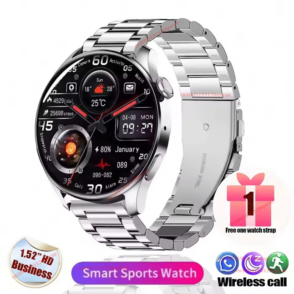 Watch 5 Pro New Men's Smartwatch High-Definition Screen Health Tracking Bluetooth Calls Voice Assistant Sports Smartwatches Hw12 Peaceful Pleasures Health and Wellness Silver Steel