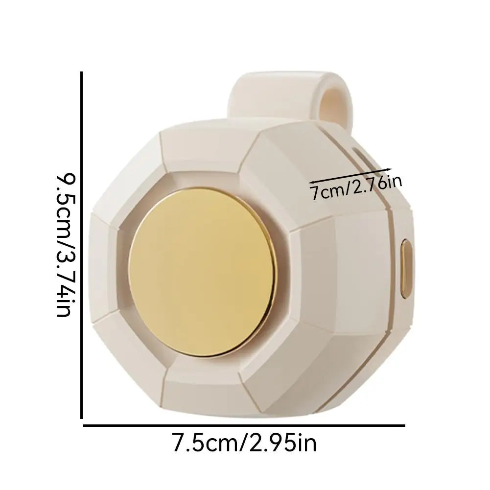 Portable mini clip-on bladeless fan, rechargeable and rotatable with three-speed settings, handheld-free cooling fan for outdoor Peaceful Pleasures Health and Wellness