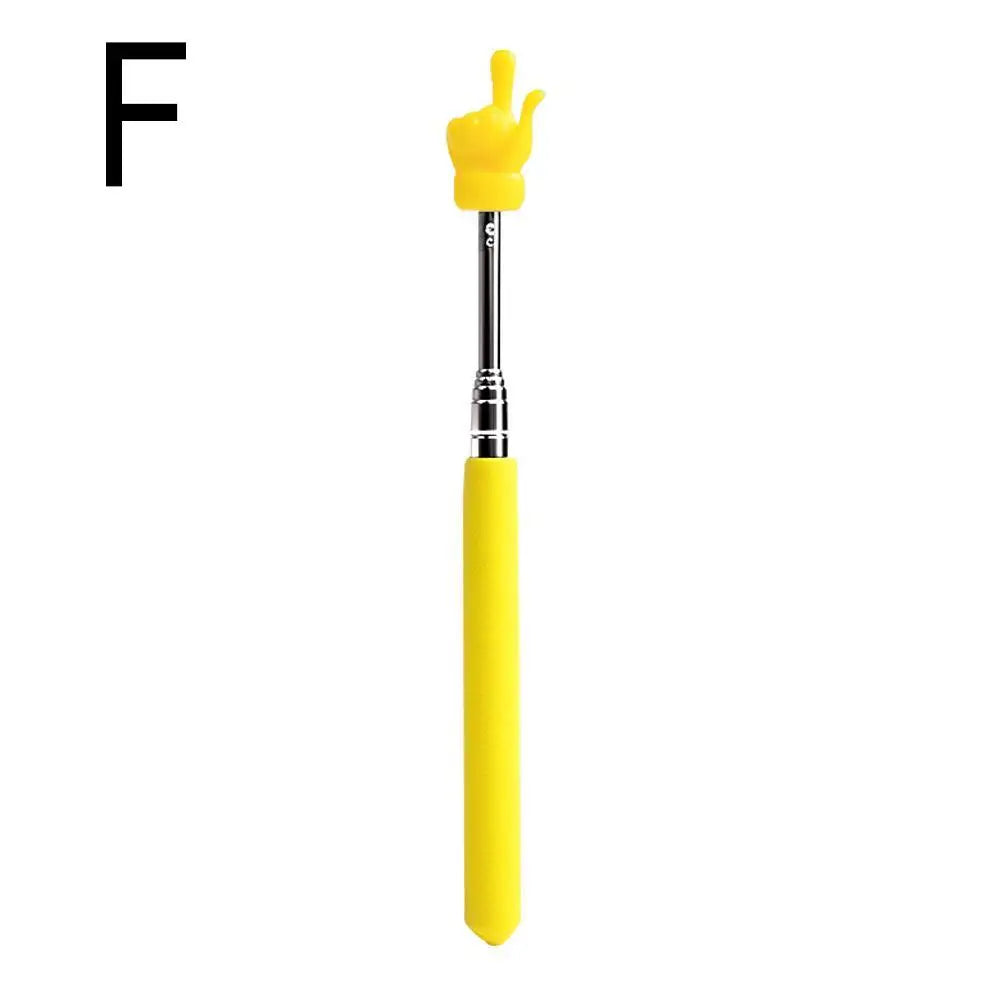 Colorful Finger Design Retractable Teacher Pointer Anti-slip Handle Teaching Guide Pointer Teaching Stick Whiteboard Pointer Peaceful Pleasures Health and Wellness F