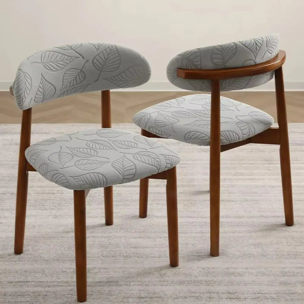 Elastic Stretch Curved Backrest Dining Chair Cover Dustproof Split Type Chair Dust Cover Solid Color Washable Stool Covers Peaceful Pleasures Health and Wellness