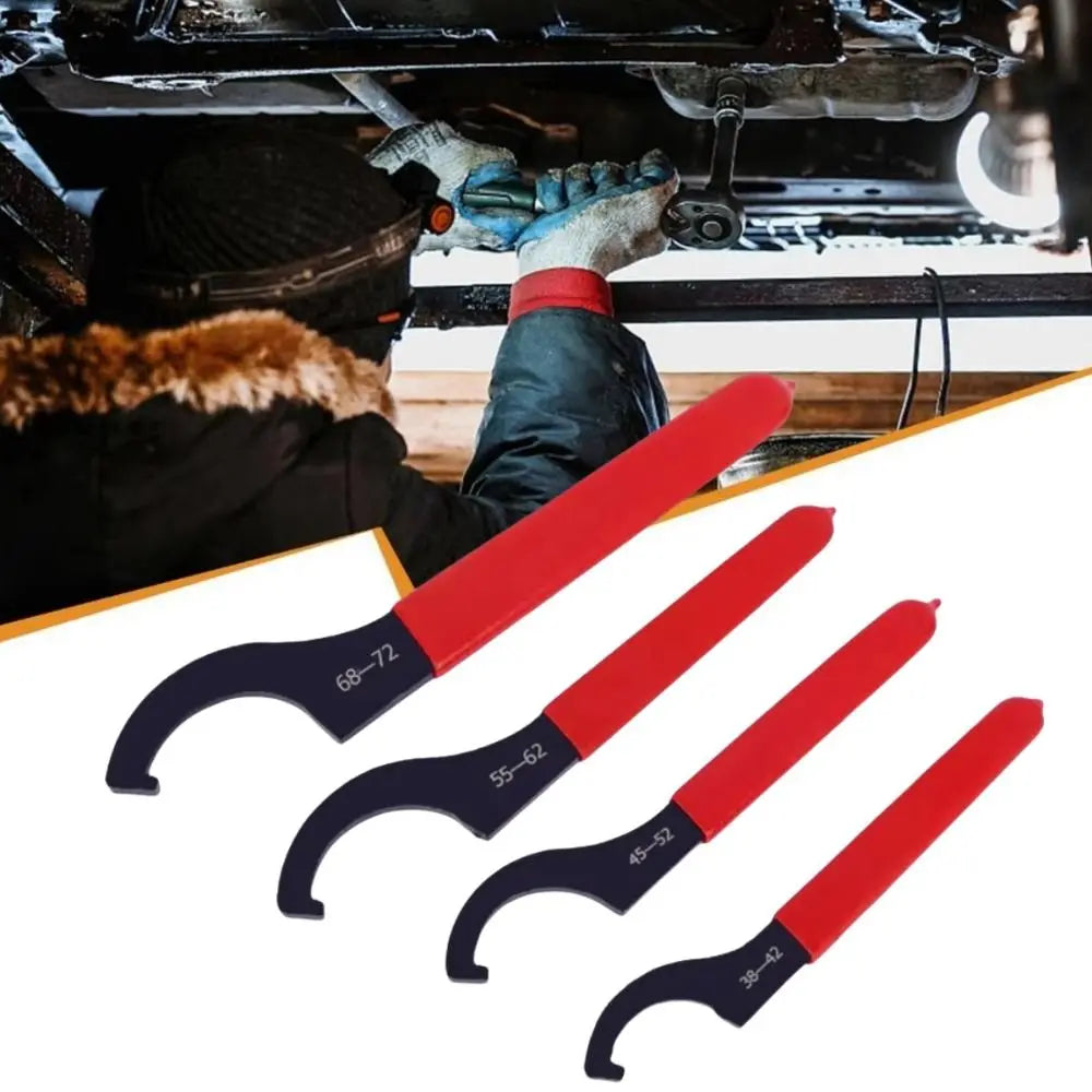 45-48HRC Hook Wrench Spanner Anti Slip Handle For Round Nut C Wrench Tools Type 38-42mm/45-52mm/55-62mm/68-72mm Black Oxidized Peaceful Pleasures Health and Wellness