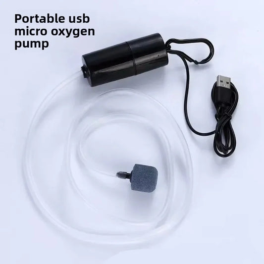 Silent Mini USB Oxygen Pump,Portable Fish Tank Air Pump for Aquarium Supplies with Air Stone,Fish Farming Oxygen Aerator Peaceful Pleasures Health and Wellness