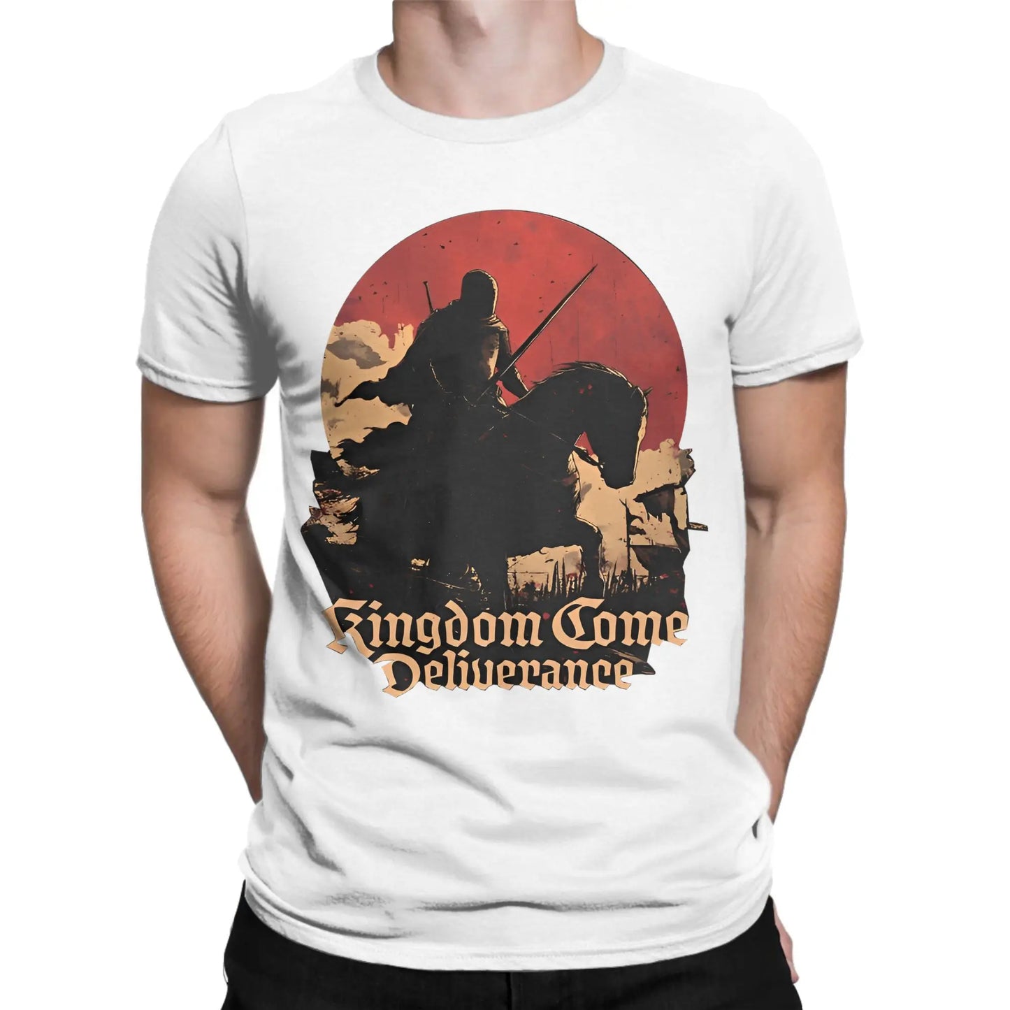 Kingdoms T Shirts for Men Pure Cotton Funny T-Shirts Round Collar Come Deliverances Tee Shirt Short Sleeve Clothing Classic Peaceful Pleasures Health and Wellness WHITE L