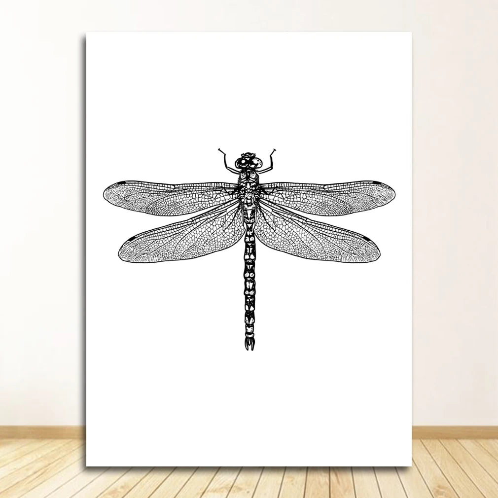 Black & White Insect Bug Canvas Wall Art Print | Unframed Poster