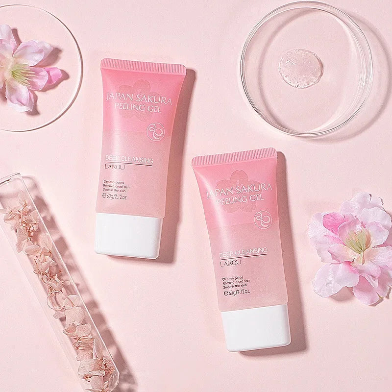 LAIKOU Sakura Peeling Gel Facial Exfoliation Cleans Pores Moisturizing Oil Control 60g Peaceful Pleasures Health and Wellness Default Title