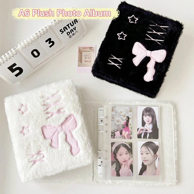 A6 Ballet Plush Bowknot Photocard Binder Album | Kpop Collect Book