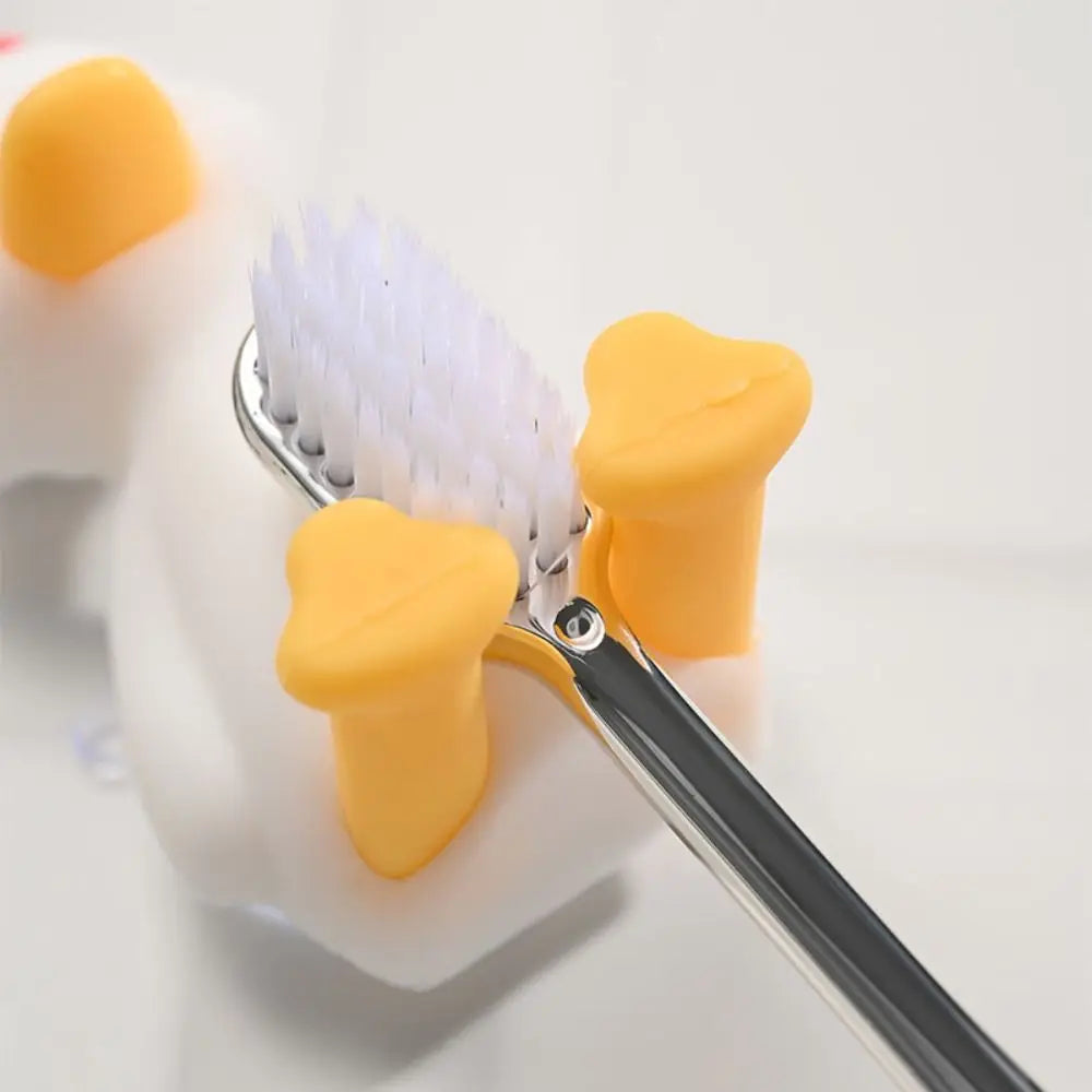 3D Cute Duck Silicone Toothbrush Holder | Suction Cup Rack