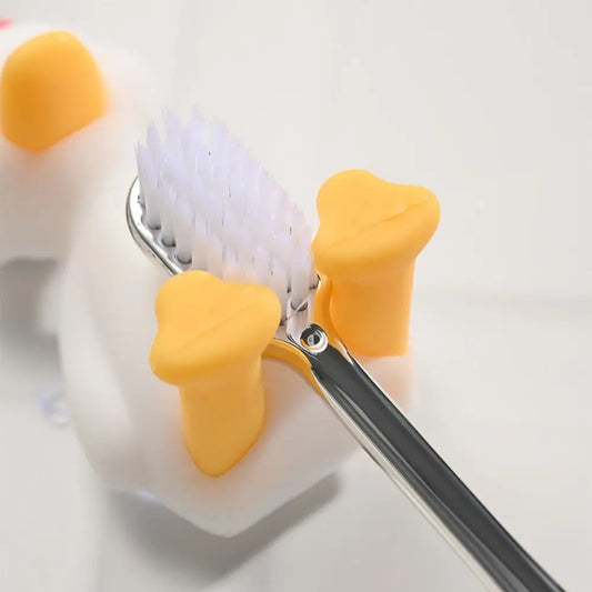 3D Cute Duck Silicone Toothbrush Holder | Suction Cup Rack Toothbrush Holder Peaceful Pleasures Health and Wellness