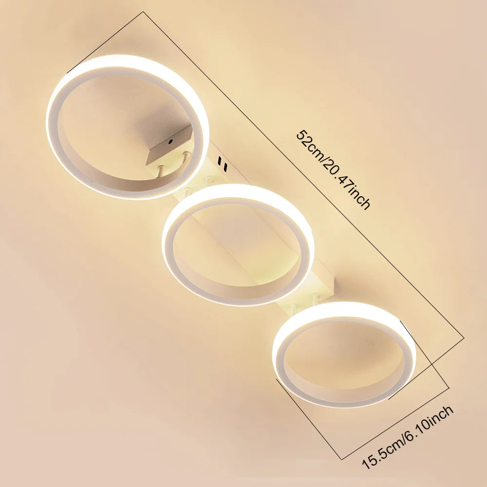 RUNTOIN 2-Ring LED Ceiling Light | Modern Minimalist Lamp