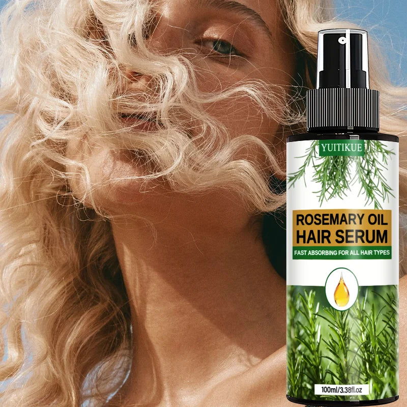 YUITIKUE Rosemary Oil Hair Serum Fast Absorbing Hair Care Spray for All Hair Types Scalp Treatment Hair Oil 100ml Peaceful Pleasures Health and Wellness