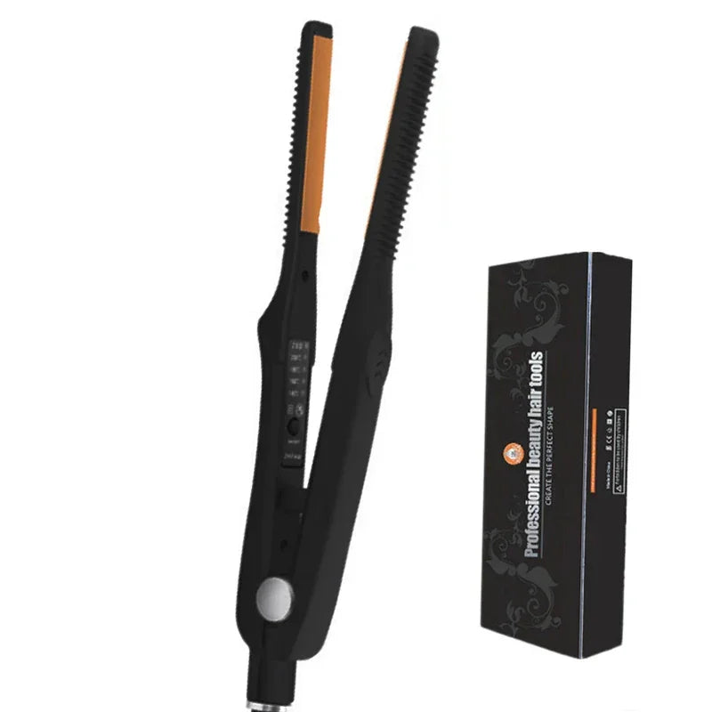 Short Hair Narrow Flat Iron 2 in 1 Hair Straightener And Curler Portable Tourmaline Ceramic Straightening Flat Iron Styling Tool Peaceful Pleasures Health and Wellness with box UK United States