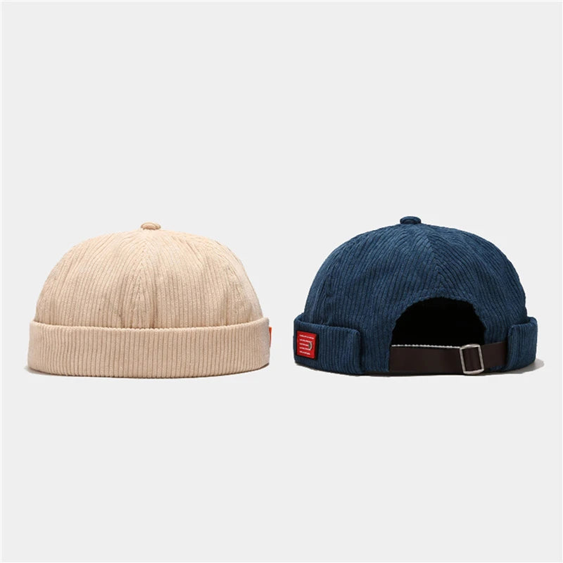 Men Women Retro Dome Melon Brimless Beanie Cap Unisex Skullcap Sailor Cotton Mechanic Trendy Color Elastic Panels Docker Hat Peaceful Pleasures Health and Wellness