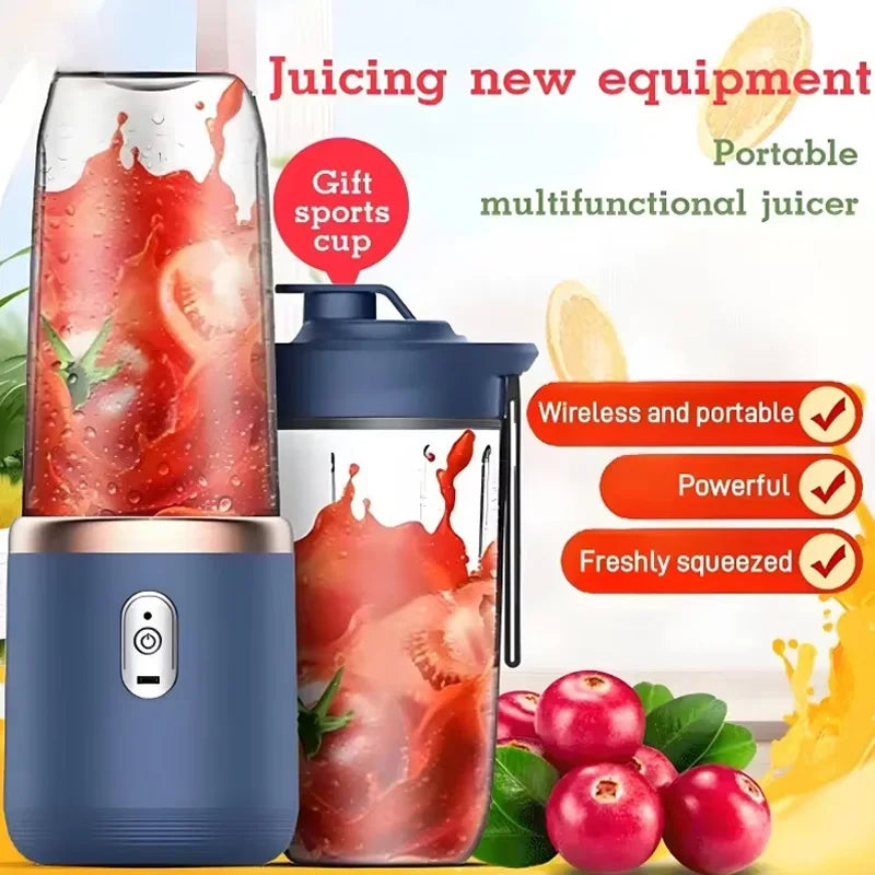 Electric Juicer Cup Portable USB Multifunction Double Cup Juicer Fruit Blender Milkshake Juice Cup Smoothie Blender Peaceful Pleasures Health and Wellness