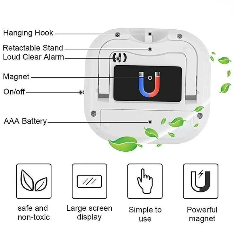 Magnetic LCD Digital Kitchen Timer – Countdown & Count-Up