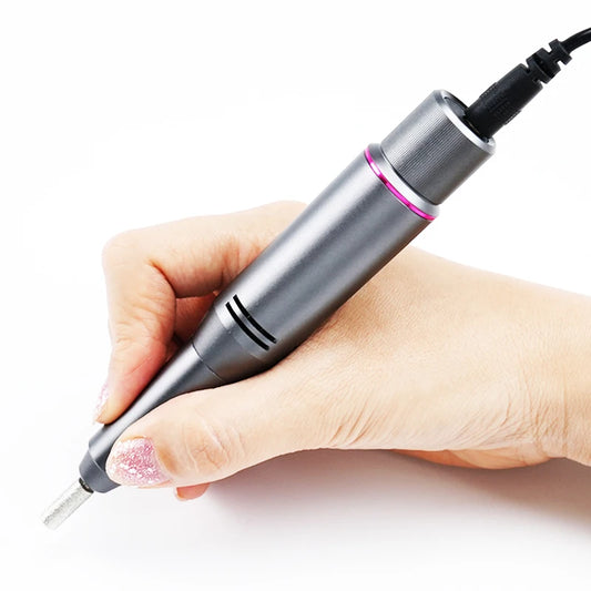 Black Metal Handle Portable Nail Drill With Drill Bits Polishing Remove Poly UV Gel Equipment Manicure Pedicure Machine Peaceful Pleasures Health and Wellness