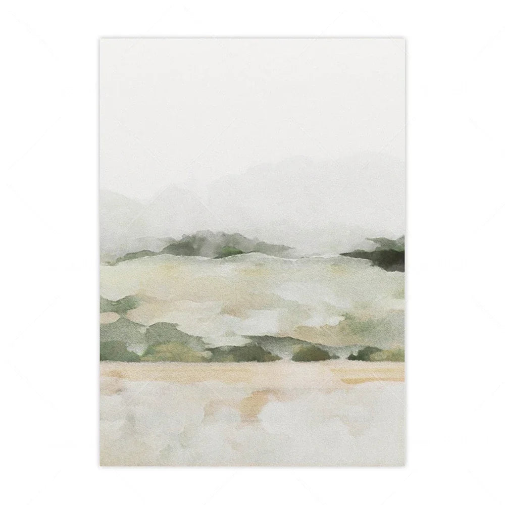 Scandinavian Simple Abstract Wall Art Neutral Landscape HD Canvas Oil Painting Poster Prints Home Bedroom Living Room Decoration Peaceful Pleasures Health and Wellness B 40x60cm Unframed