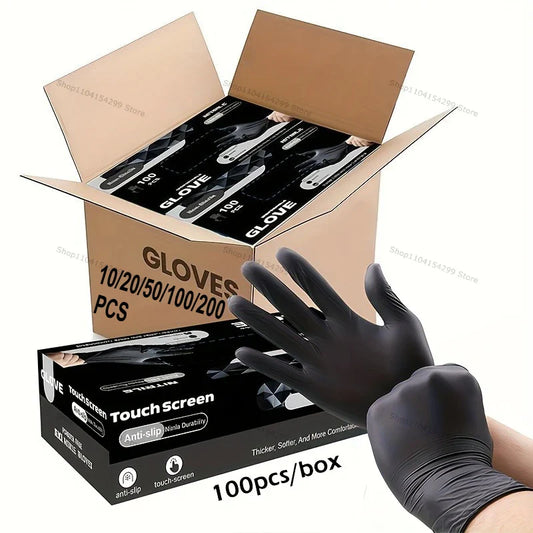 Black Nitrile Disposable Gloves 100 Pack – Latex-Free, Waterproof Disposable Nitrile Gloves Oasis Select
