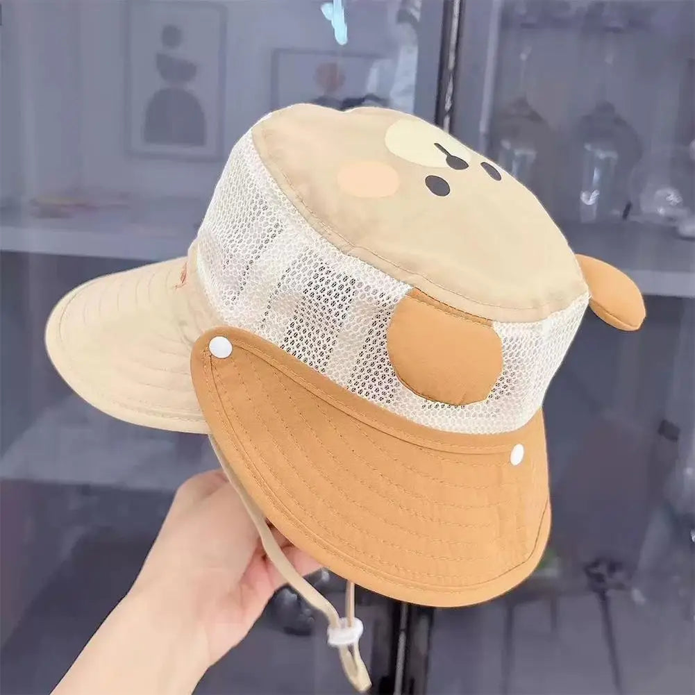 Kids Wide Brim Mesh Bucket Sun Hat for Boys & Girls | Summer