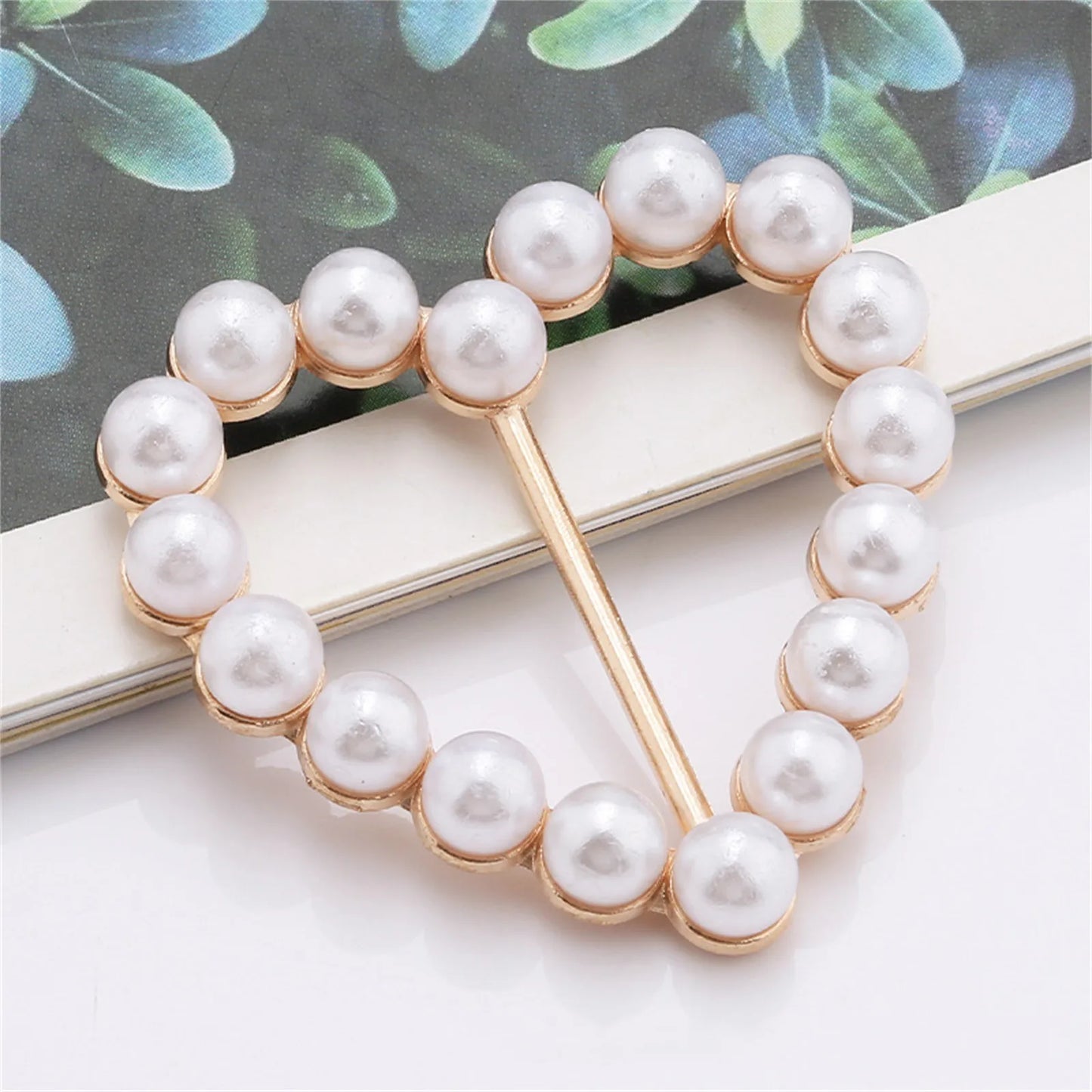 Crystal Pearl Scarf Ring Clip – Shirt Knot Buckle Brooch