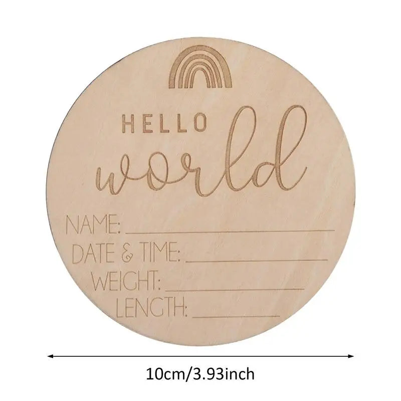 Wooden Baby Name Signs Hello World Birth Announcement Sign For Birth Baby Welcome Round Sign For Living Room Bedroom Hospital Peaceful Pleasures Health and Wellness