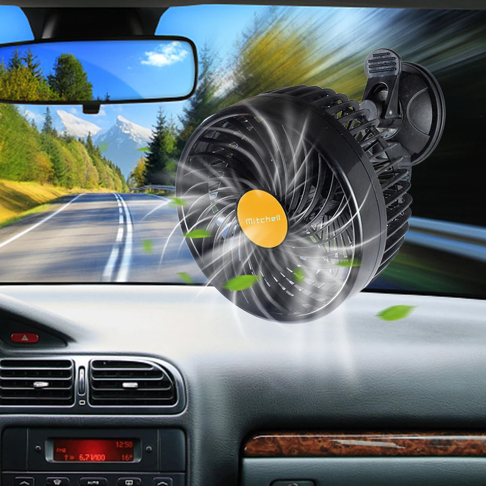 12/24V Car Cooling Fan – Electric Air Circulator Automotive Accessories Peaceful Pleasures Health and Wellness