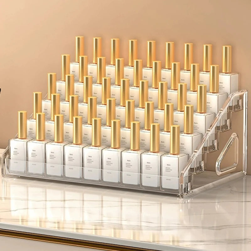 Multi-layered 3/4/5/6/7 Acrylic Cosmetics Display Rack for Nail Polish and Lipstick Peaceful Pleasures Health and Wellness