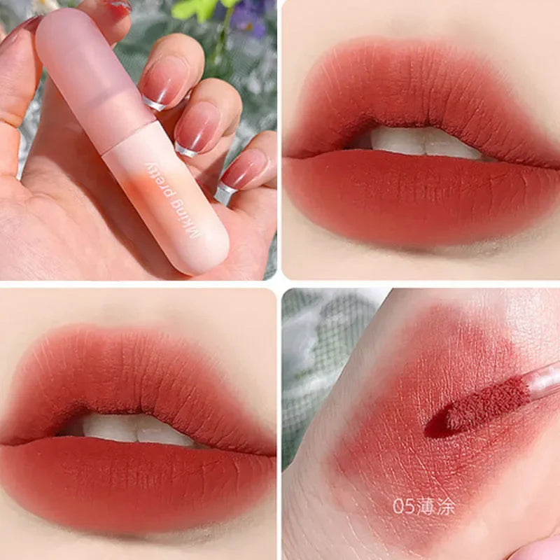 ZYXUAQIR Peach Pink Matte Liquid Lipstick | Velvet Lip Gloss