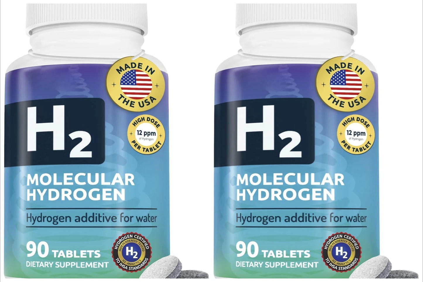 Molecular Hydrogen Tablets 12ppm H2 + Magnesium | 90 Servings