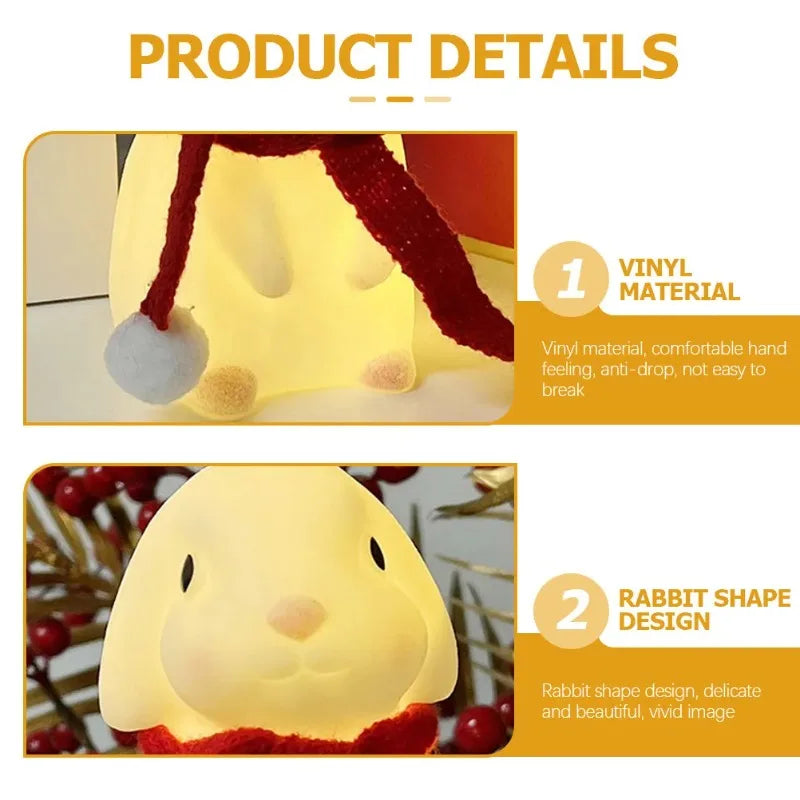 Rabbit Night Light – Cute Luminous Toy Figure Table Lamp