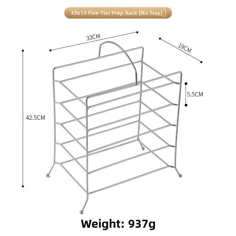 304 Stainless Steel Rectangular Barbecue Rack Portable Design
