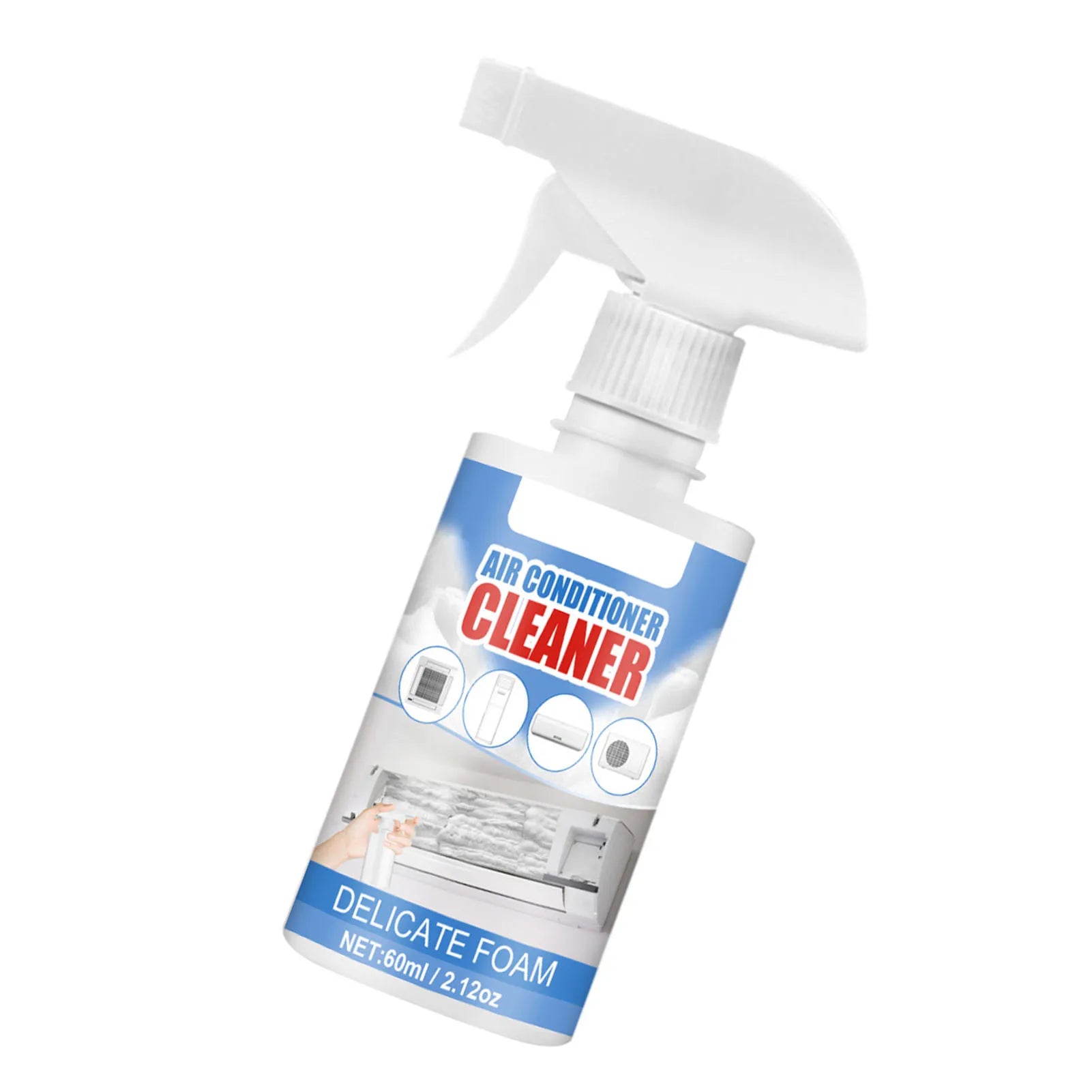 Air Conditioner Spray Foam Cleaner 60ml Powerful Cleaning Not Hurt Coil Cleaner for Restaurants Schools Stadiums Peaceful Pleasures Health and Wellness 60ml