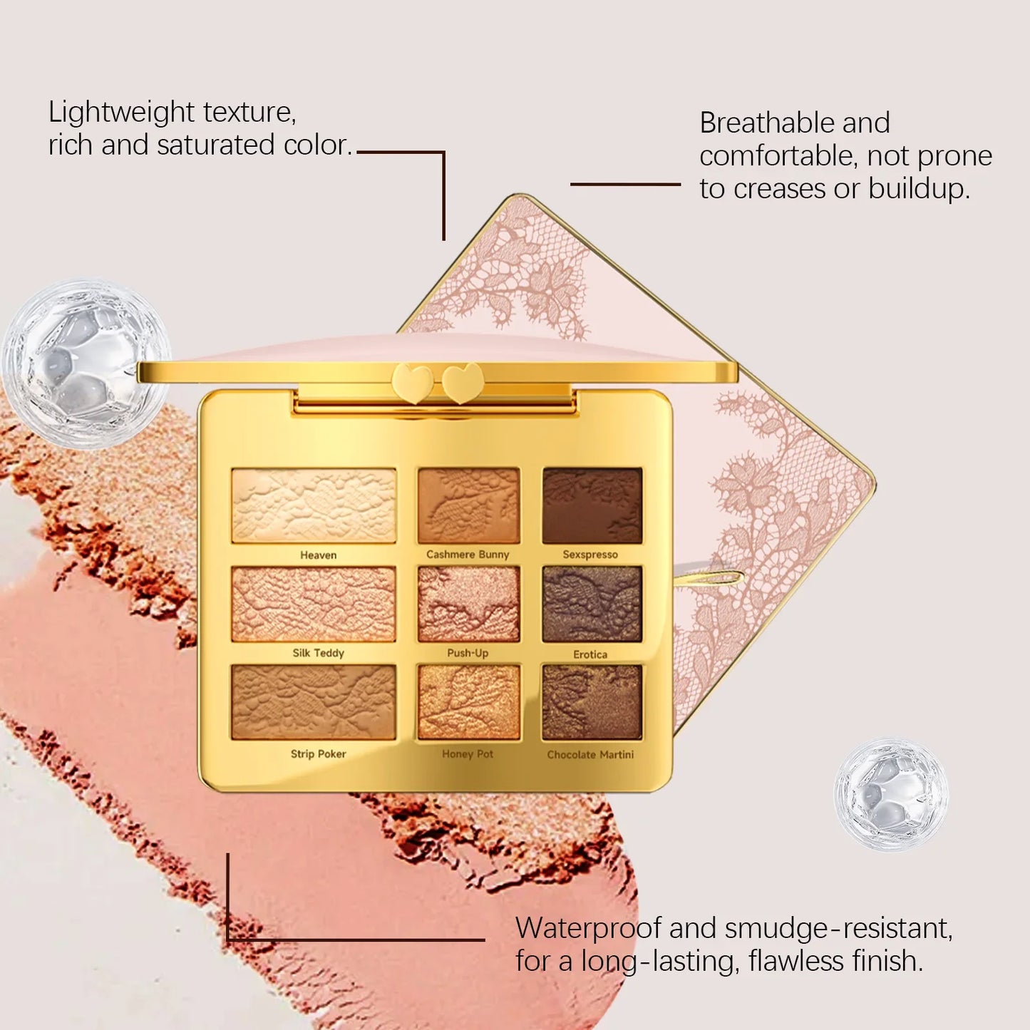 9-Color Eyeshadow Palette – Matte, Shimmer & Glitter Blends