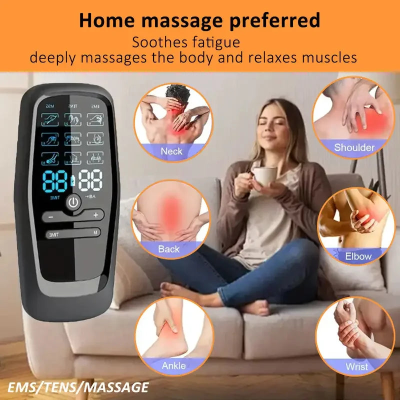 Professional Muscle Stimulator with 10 Electrode Pads - Dual-Channel Massager Suitable for Back, Muscle, Full Body Use for Gym Peaceful Pleasures Health and Wellness