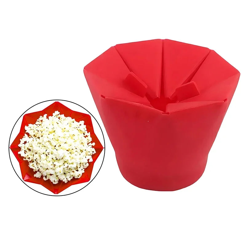 Foldable Silicone Microwave Popcorn Bowl Maker – Collapsible DIY Popcorn Bucket
