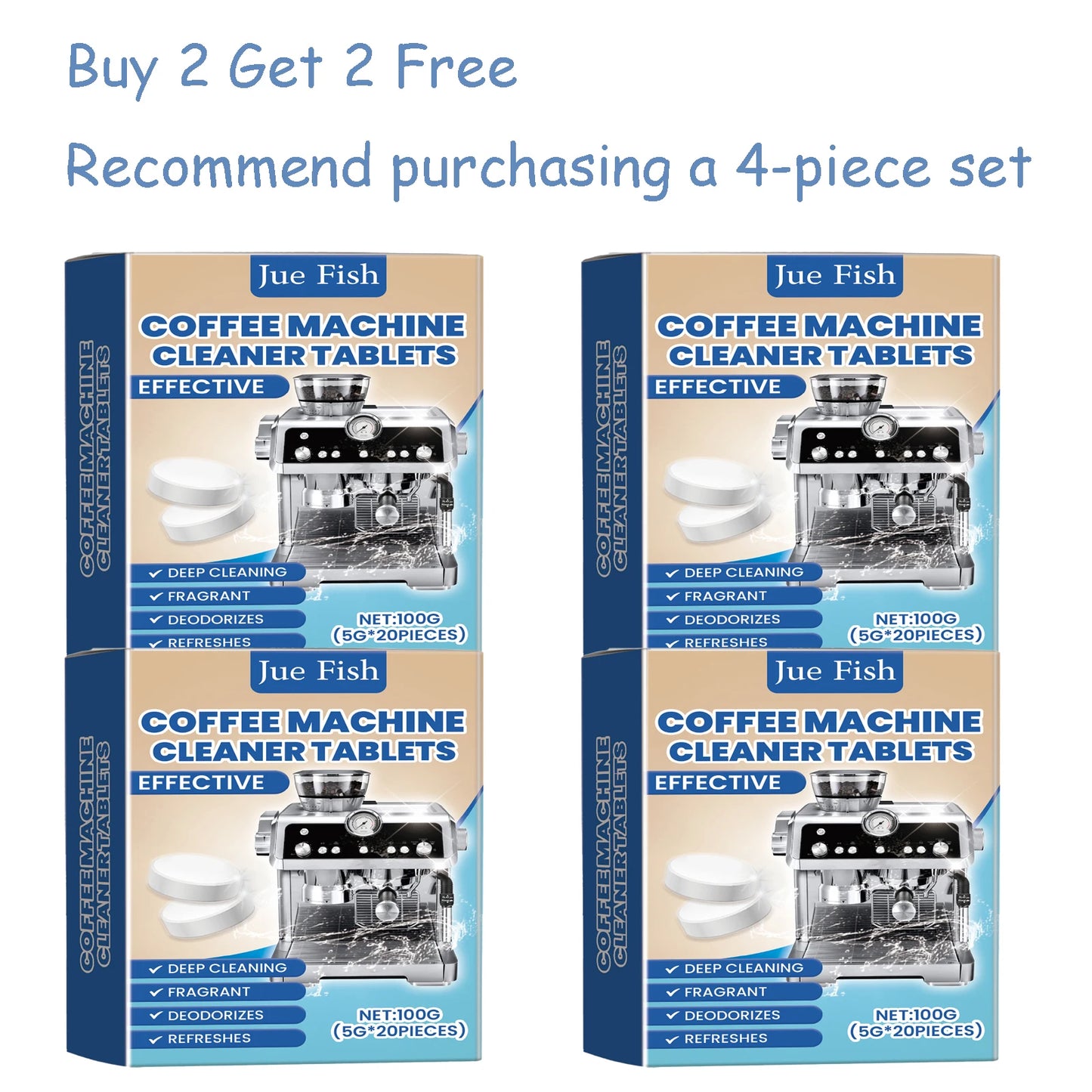 20-Pack Coffee Machine Cleaning Tablets – Deep Clean & Degrease