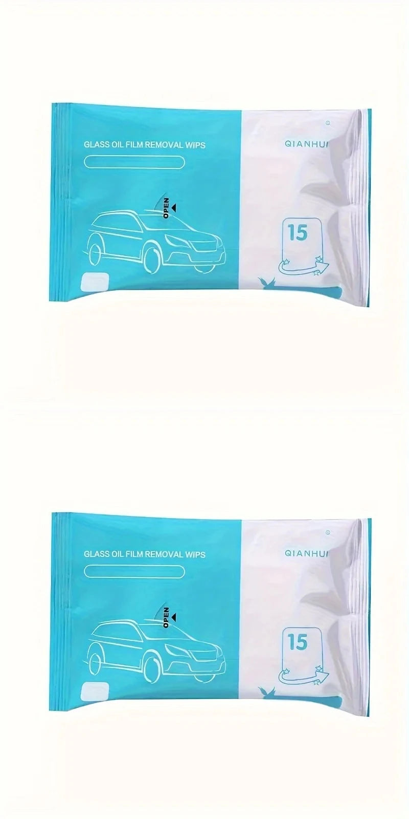 Car Glass Clean Wet Wipes Window Degreasing Film Wet Wipes Automobile Cleaning Tools Disposable Car Glass Clean Wet Wipes Peaceful Pleasures Health and Wellness 2pcs