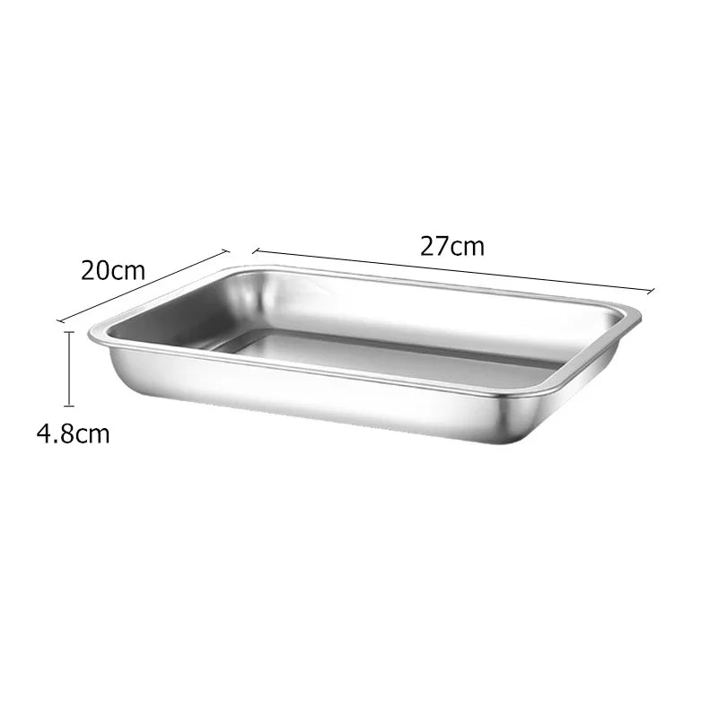Stainless Steel Rectangle Serving Tray | BBQ & Restaurant