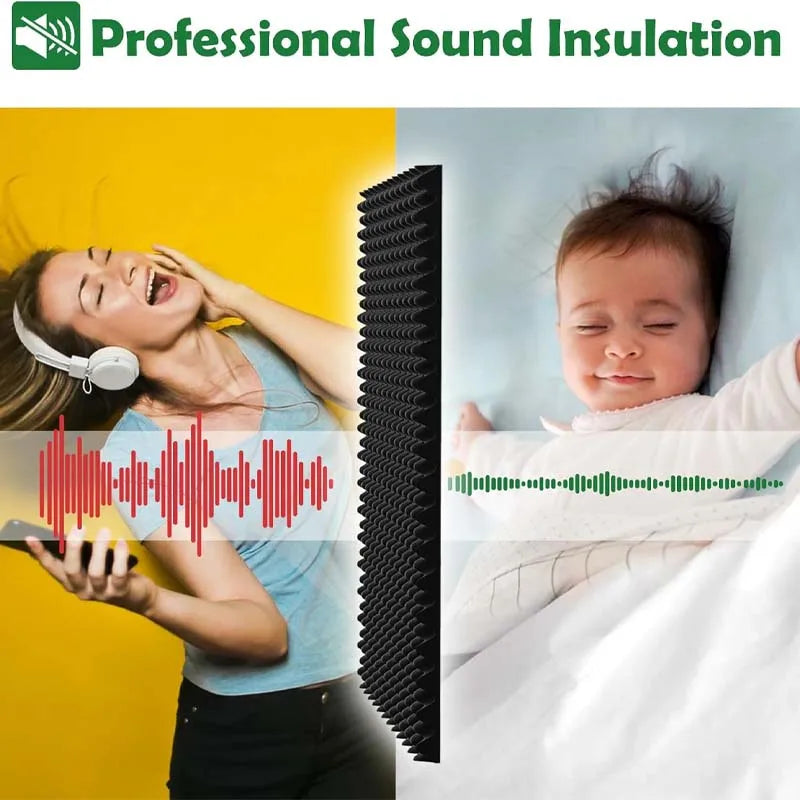 12-Pack Egg Crate Acoustic Foam Panels – Fire Resistant, NRC 0.92